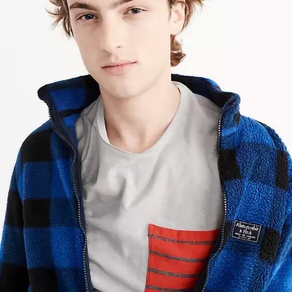 Abercrombie & Fitch - Men's Long-Sleeve Striped Pocket Tee Grey Medium - Picture 14 of 15